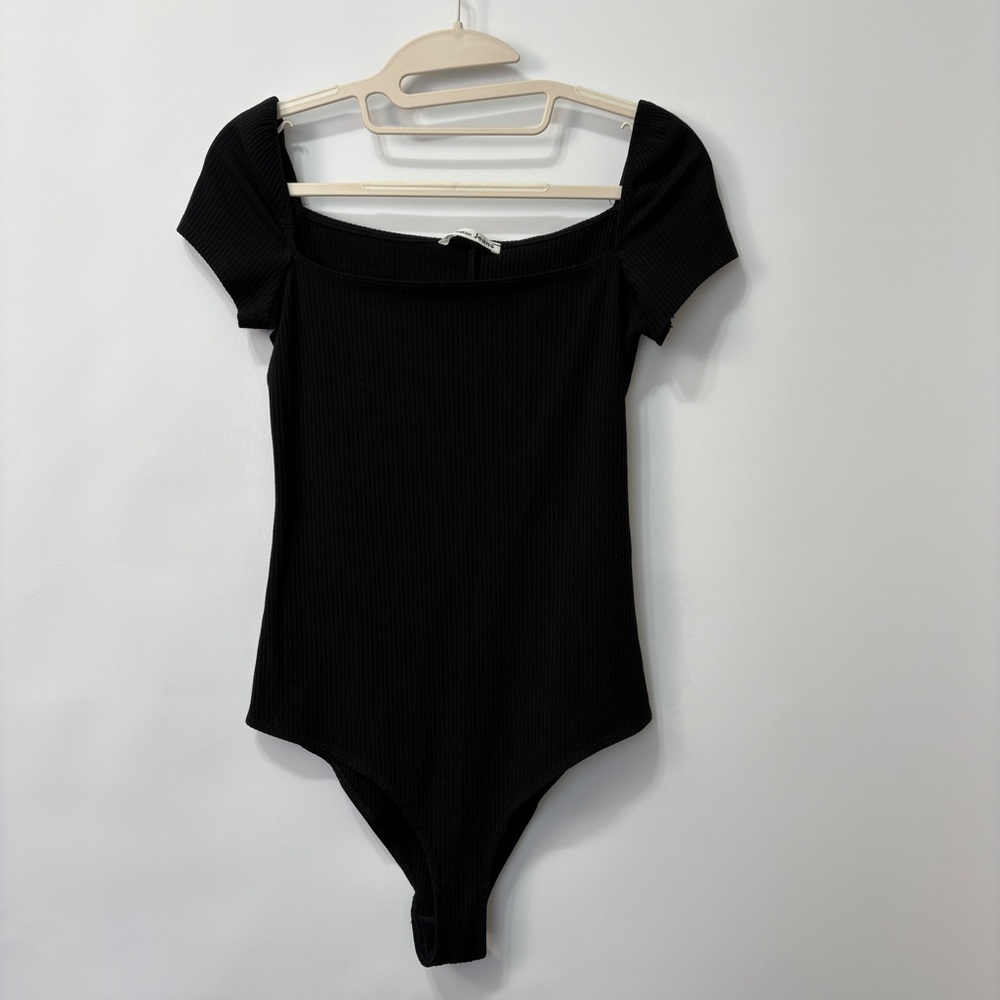 Reformation Black Ribbed Tencel Lyocell‎ Bodysuit Size Medium